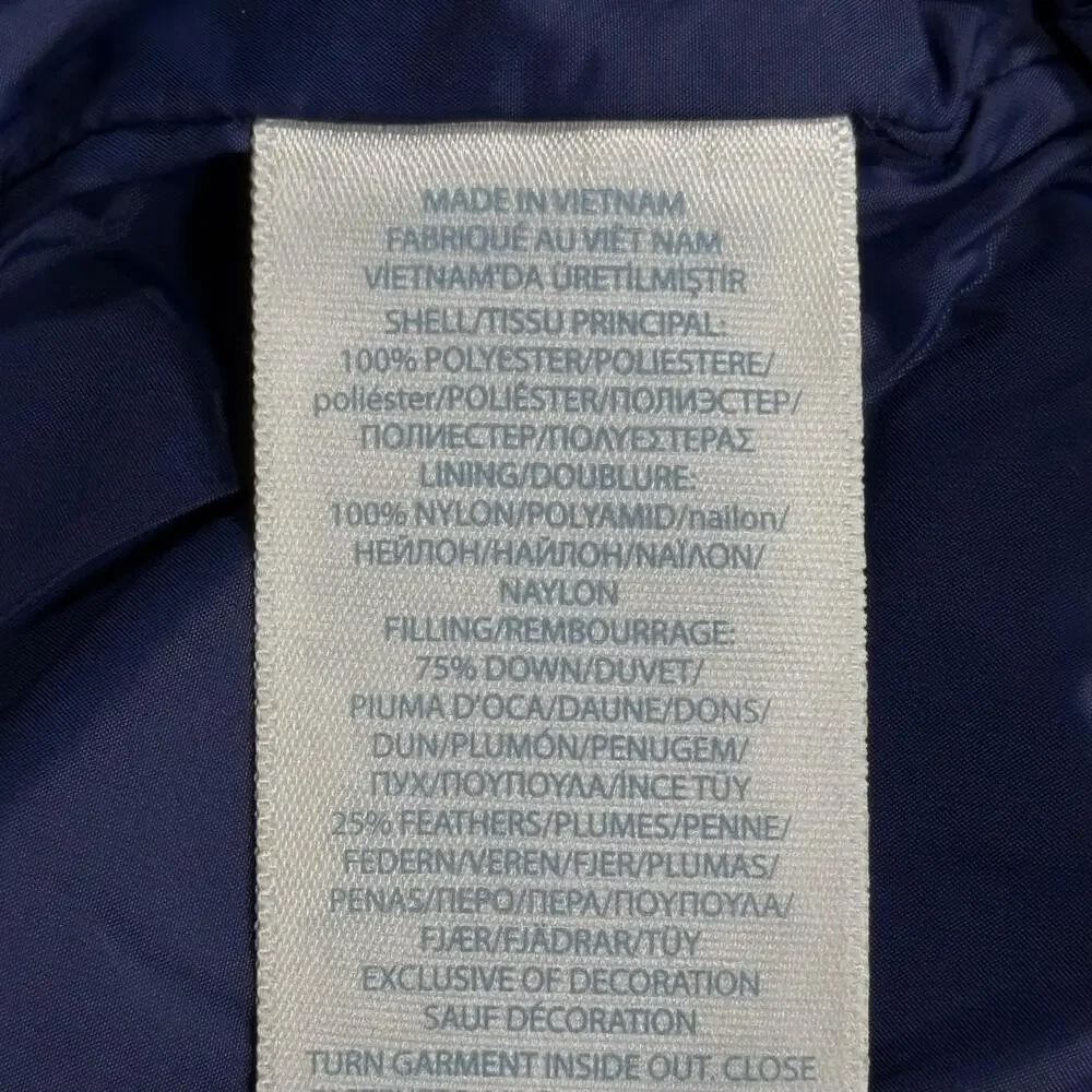 Ralph Lauren Jacket Infant Girls 6M Pink Navy Hooded Puffer Down Outerwear